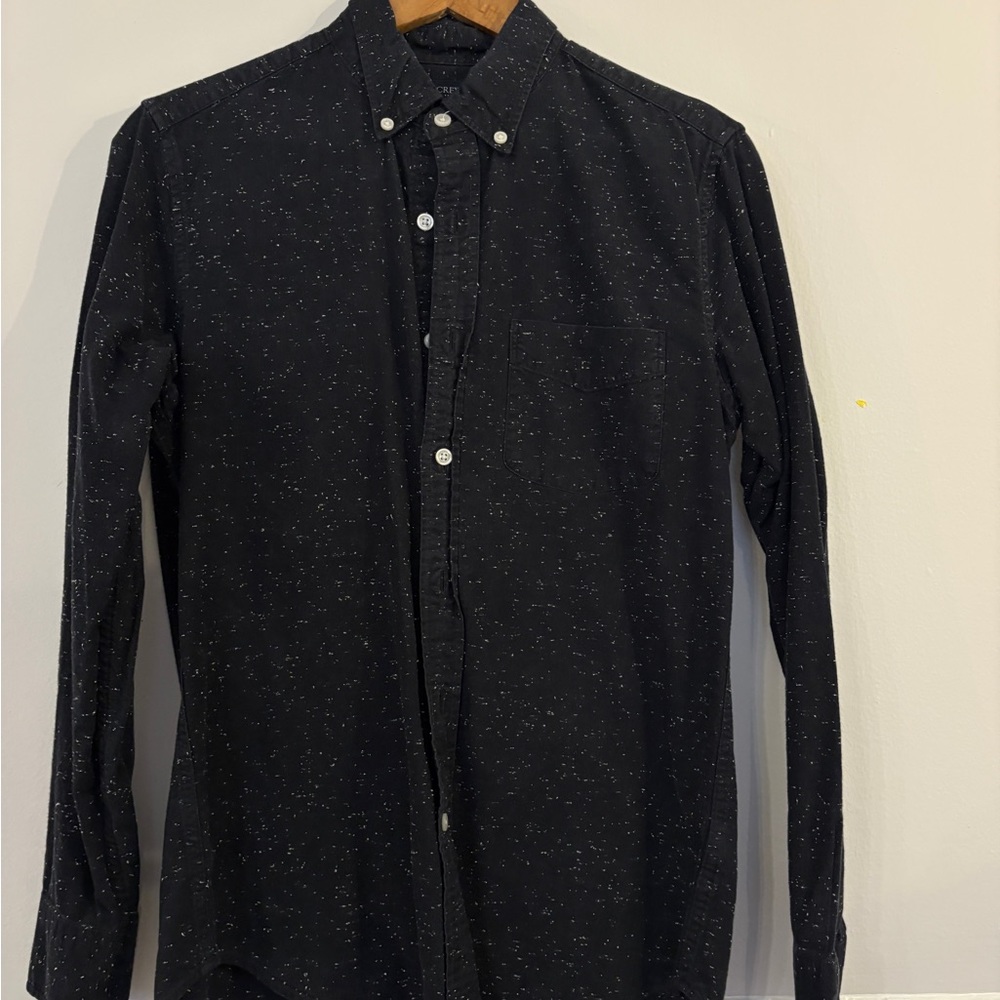 J. Crew Men's Black Speckled Button Down Shirt